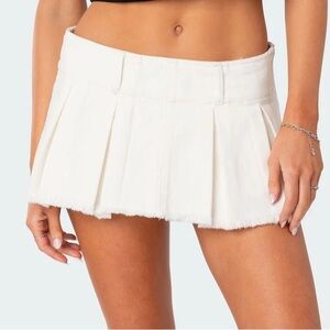 Edikted Washed Denim Micro Skirt